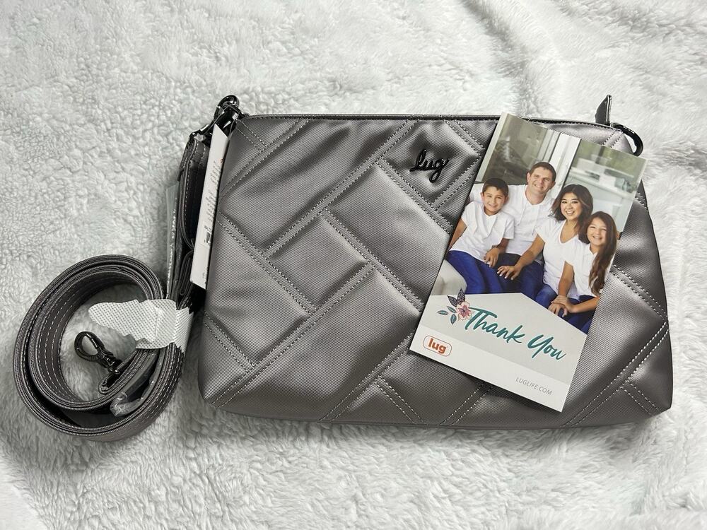 Lug Dazzle SE Crossbody Purse NWT Metallic Silver Color - Picture 1 of 8